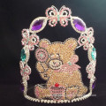 Colored Rhinestone Teddy Bear Crown, Custom Made Tiara
